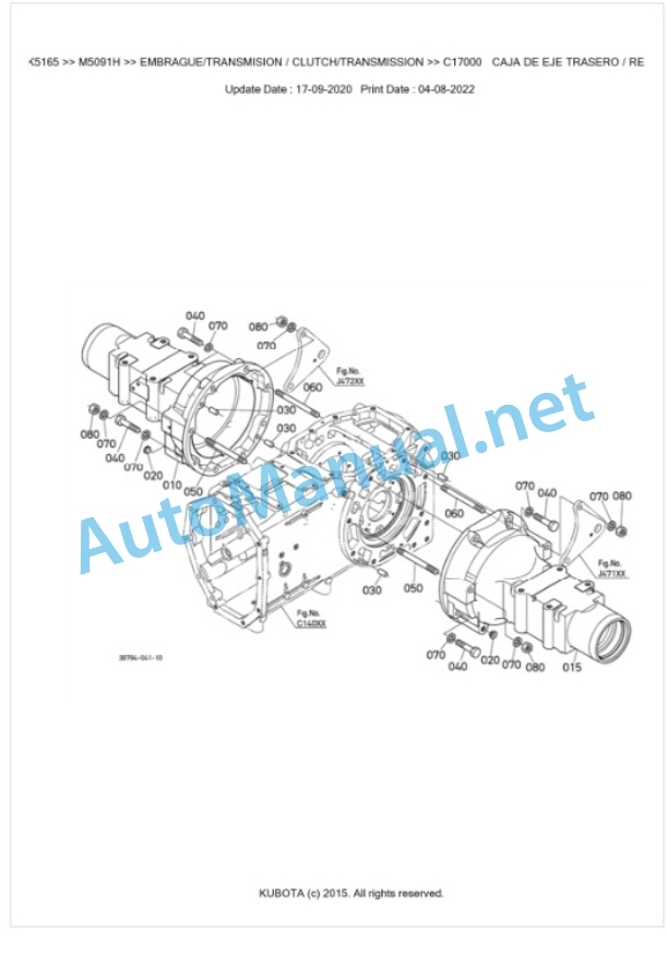 Kubota M5091H Parts Manual PDF BKIDK5165-3