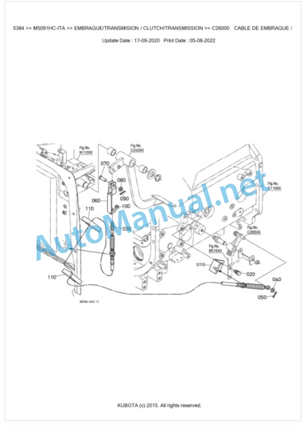 Kubota M5091HC Parts Manual PDF BKIDK5384-3