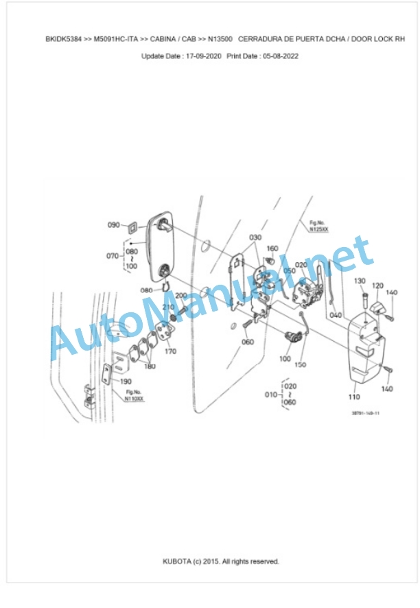 Kubota M5091HC Parts Manual PDF BKIDK5384-5