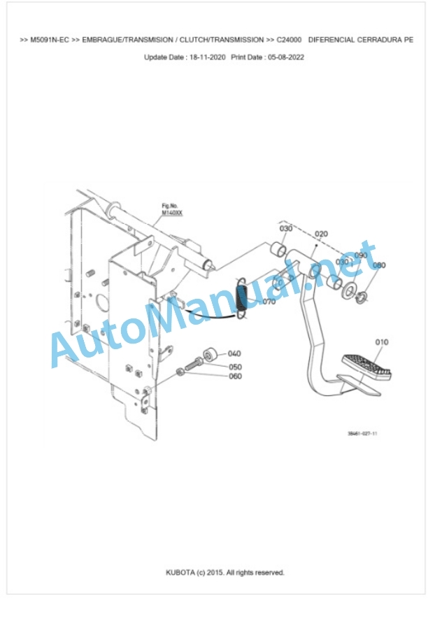 Kubota M5091N, M5101N Parts Manual PDF BKIDK5202-3