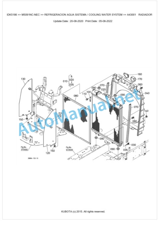 Kubota M5091NC, M5101NC Parts Manual PDF BKIDK5186-2