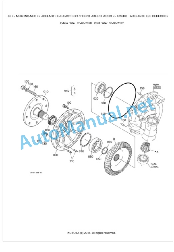 Kubota M5091NC, M5101NC Parts Manual PDF BKIDK5186-4