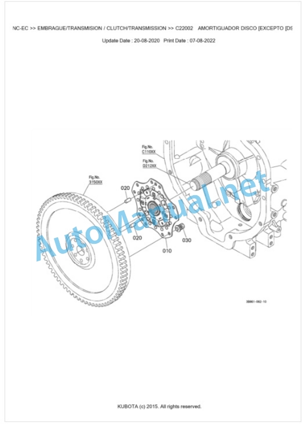 Kubota M5091NC, M5101NC Parts Manual PDF BKIDK5187-3