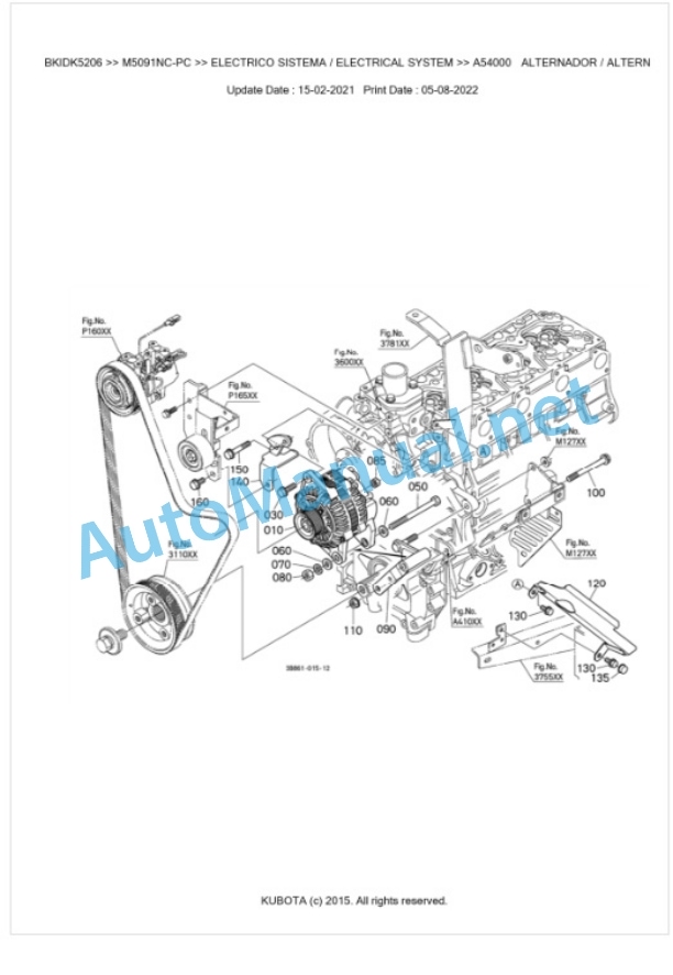 Kubota M5091NC-PC Parts Manual PDF BKIDK5206-2