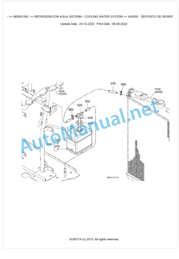 Kubota M5091UNC Parts Manual PDF BKIDK5239-2