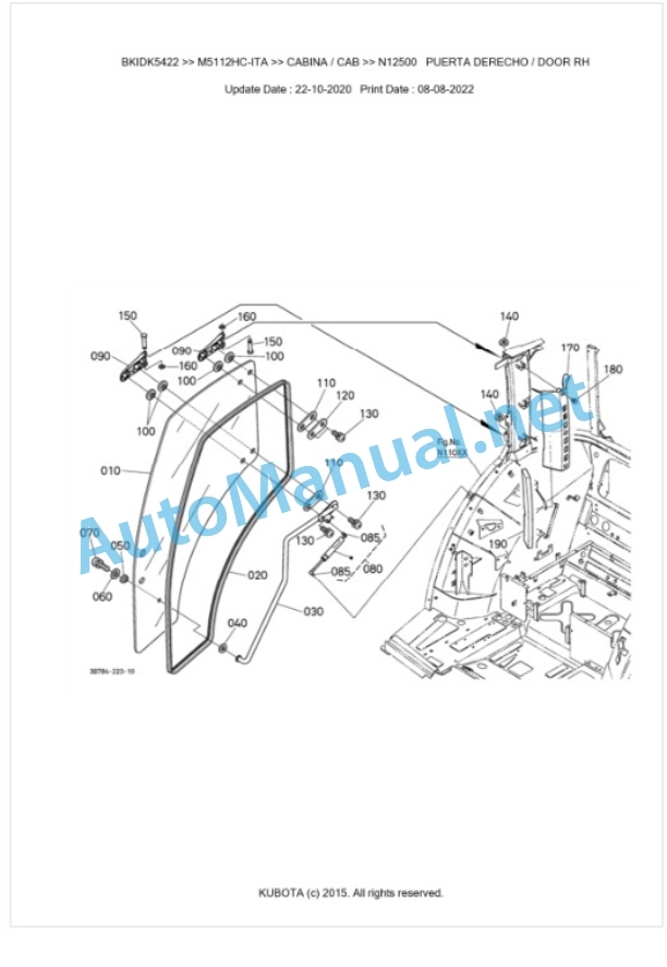 Kubota M5092HC, M5112HC Parts Manual PDF BKIDK5422-5