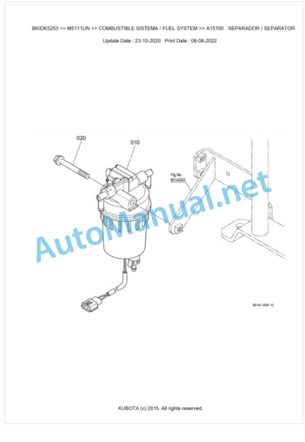 Kubota M5111UN Parts Manual PDF BKIDK5253-2