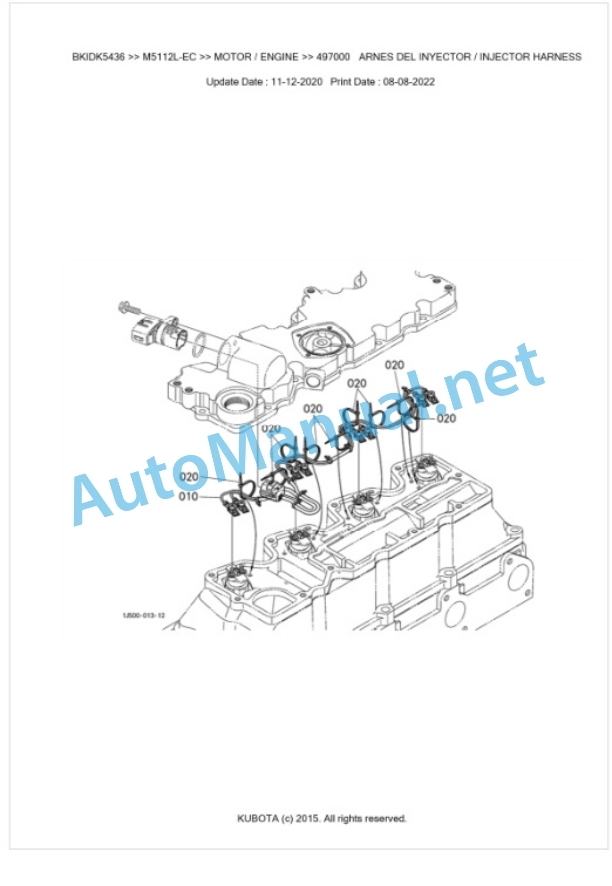 Kubota M5112L Parts Manual PDF BKIDK5436-2