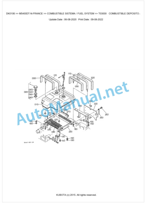 Kubota M5400DT-N-FRANCE Parts Manual PDF BKIDK0106-2