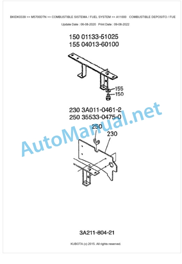 Kubota M5700DTN Parts Manual PDF BKIDK0339-2