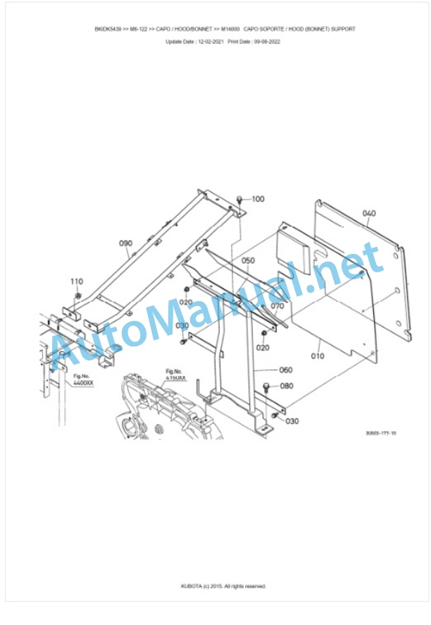 Kubota M6-122, M6-132, M6-142 Parts Manual PDF BKIDK5439-5