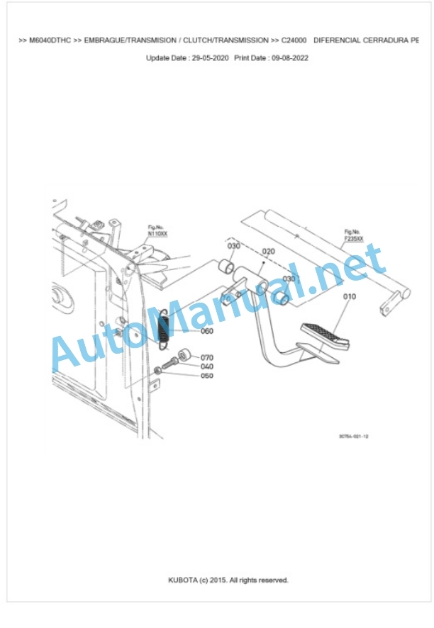 Kubota M6040C, M7040C Parts Manual PDF BKIDK0663-3