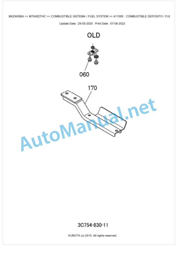 Kubota M6040C, M7040C Parts Manual PDF BKIDK0664-2