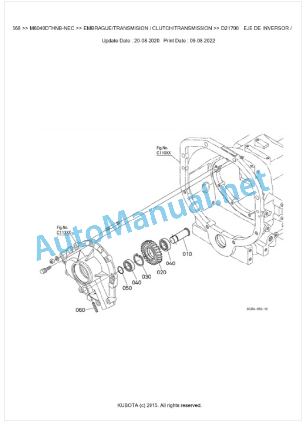 Kubota M6040DTHNB, M7040DTHNB Parts Manual PDF BKIDK0668-3