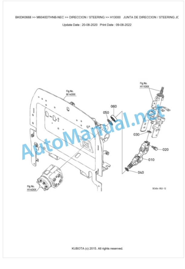 Kubota M6040DTHNB, M7040DTHNB Parts Manual PDF BKIDK0668-4