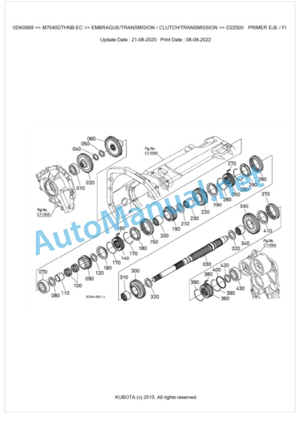 Kubota M6040DTHNB, M7040DTHNB Parts Manual PDF BKIDK0669-3