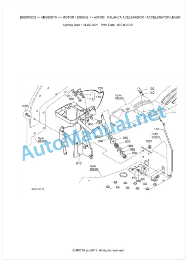 Kubota M6060, M7060 Parts Manual PDF BKIDK5052-2