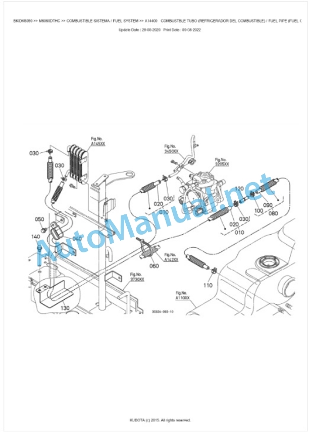 Kubota M6060C, M7060C Parts Manual PDF BKIDK5050-2