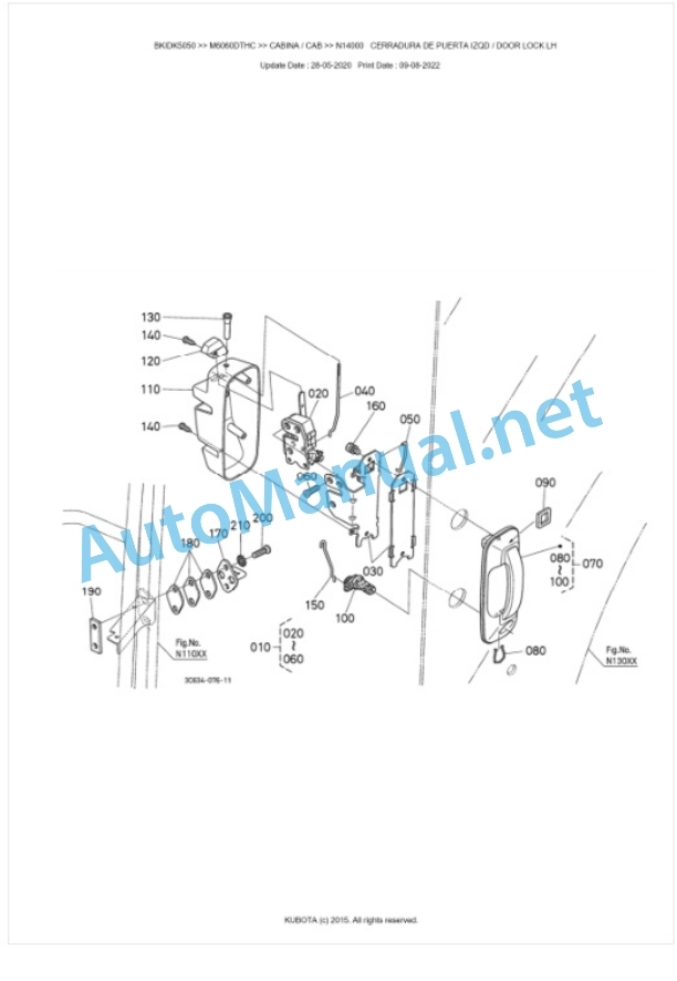 Kubota M6060C, M7060C Parts Manual PDF BKIDK5050-5