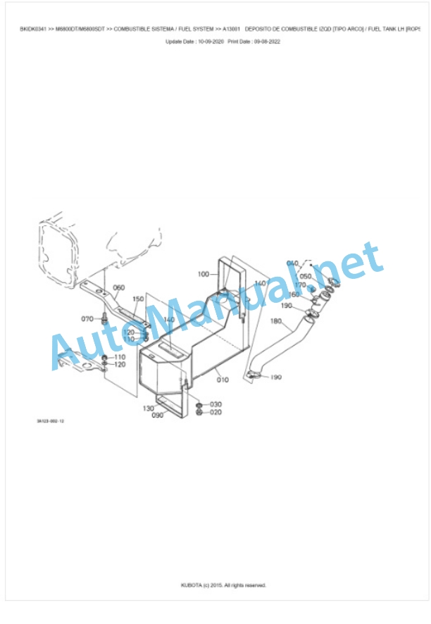 Kubota M6800DT, M6800SDT Parts Manual PDF BKIDK0341-2