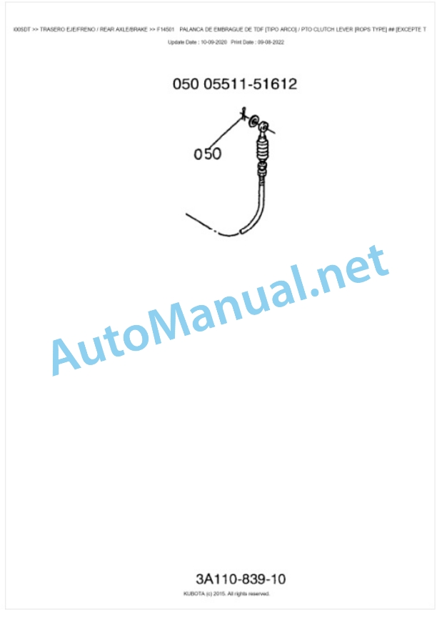 Kubota M6800DT, M6800SDT Parts Manual PDF BKIDK0341-4