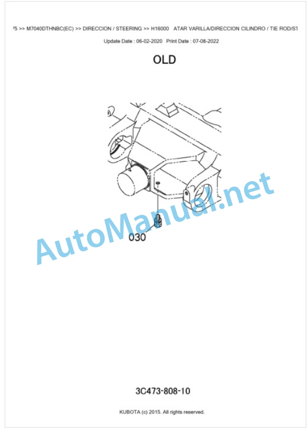 Kubota M7040DTHNBC Parts Manual PDF BKIDK0675-4