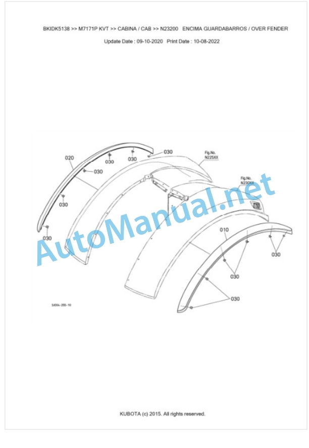 Kubota M7131, M7151, M7171 Parts Manual PDF BKIDK5138-5