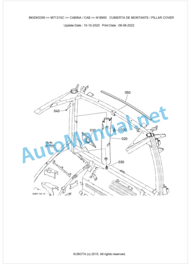 Kubota M7131, M7151, M7171 Parts Manual PDF BKIDK5359-5