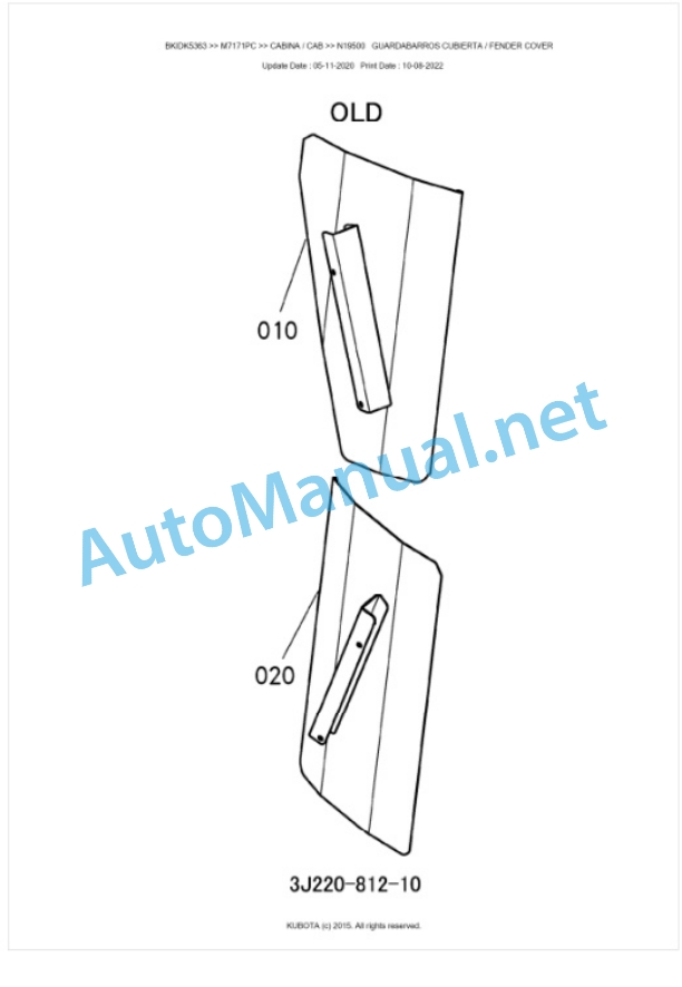 Kubota M7131, M7151, M7171 Parts Manual PDF BKIDK5363-5