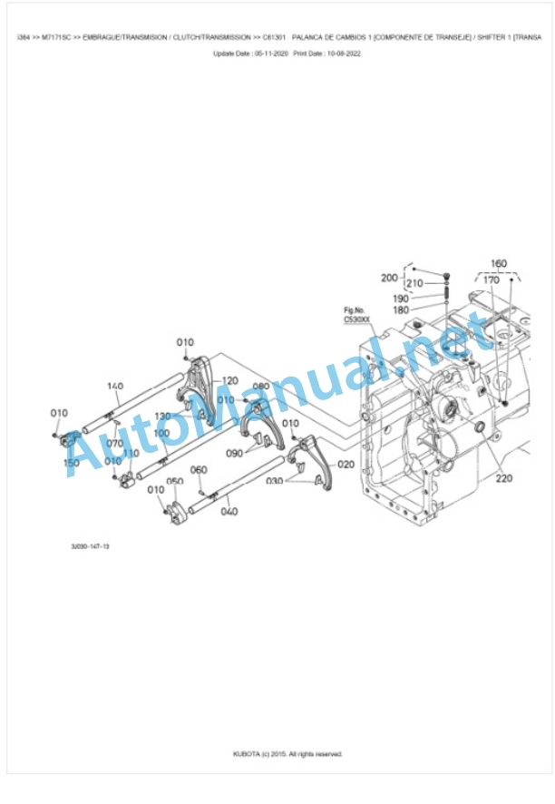 Kubota M7131, M7151, M7171 Parts Manual PDF BKIDK5364-3