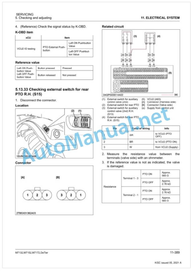 Kubota M7132, M7152, M7172, DeTier Tractor Workshop Manual PDF-5