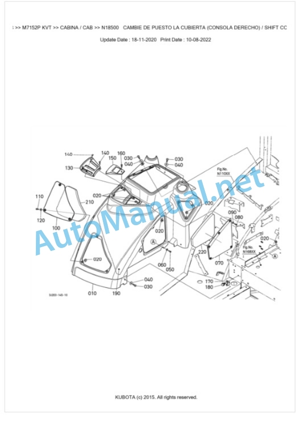 Kubota M7132, M7152, M7172 Parts Manual PDF BKIDK5258-5