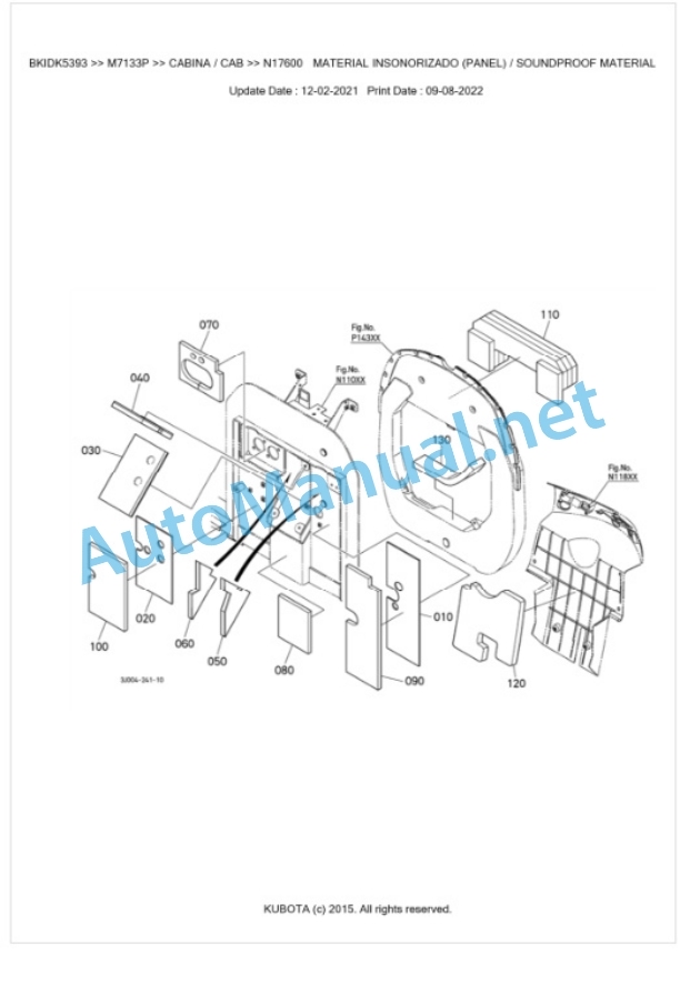 Kubota M7133, M7153, M7173 Parts Manual PDF BKIDK5393-5