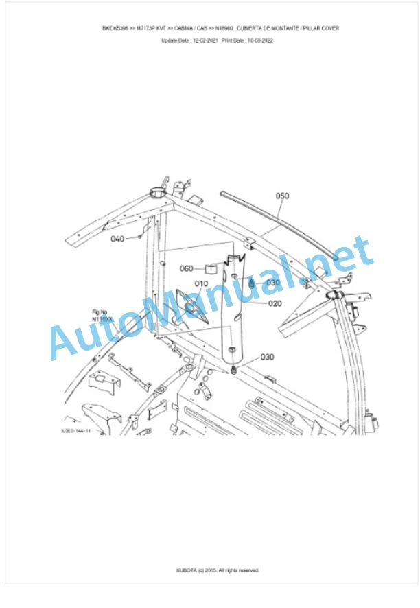 Kubota M7133, M7153, M7173 Parts Manual PDF BKIDK5398-5