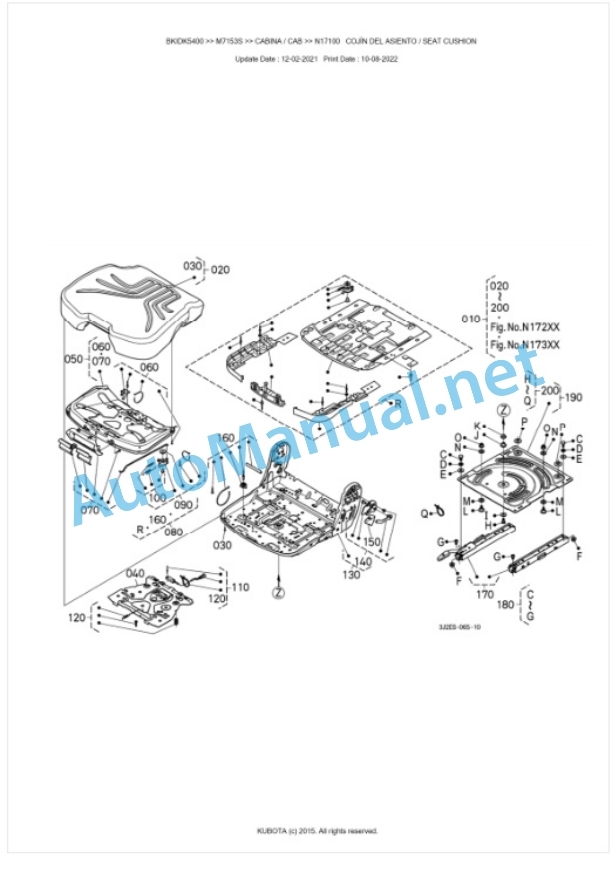 Kubota M7133, M7153, M7173 Parts Manual PDF BKIDK5400-5