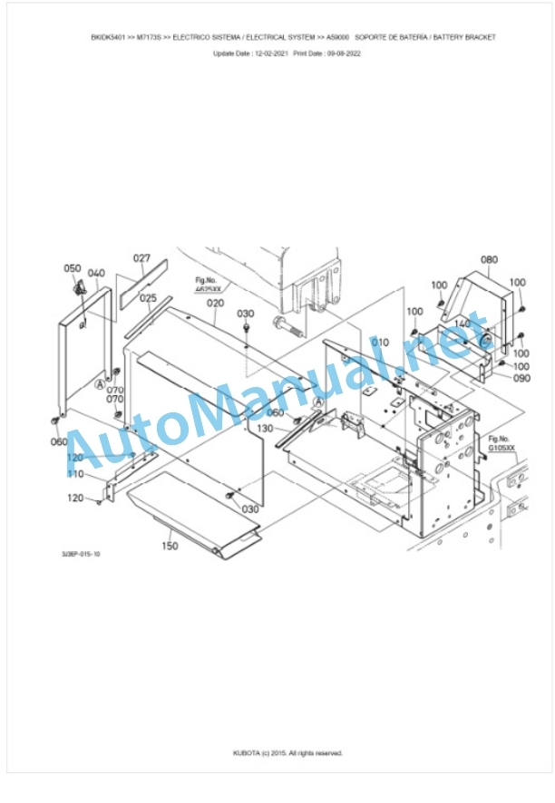 Kubota M7133, M7153, M7173 Parts Manual PDF BKIDK5401-2