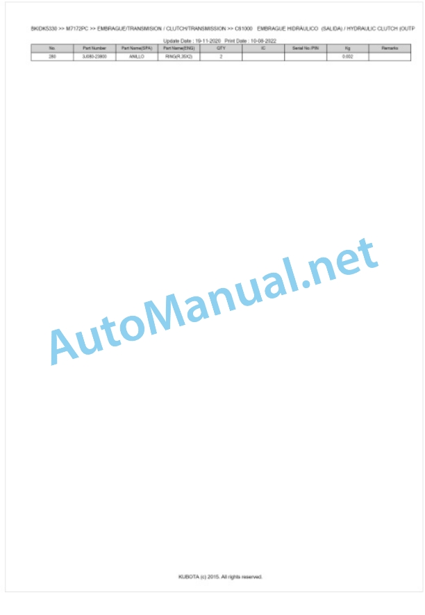 Kubota M7172PC Parts Manual PDF BKIDK5330-3