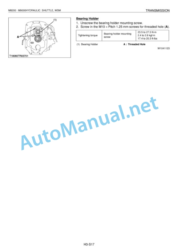 Kubota M8200, M9000 Hydraulic Shuttle Supplement Tractor Workshop Manual PDF-4