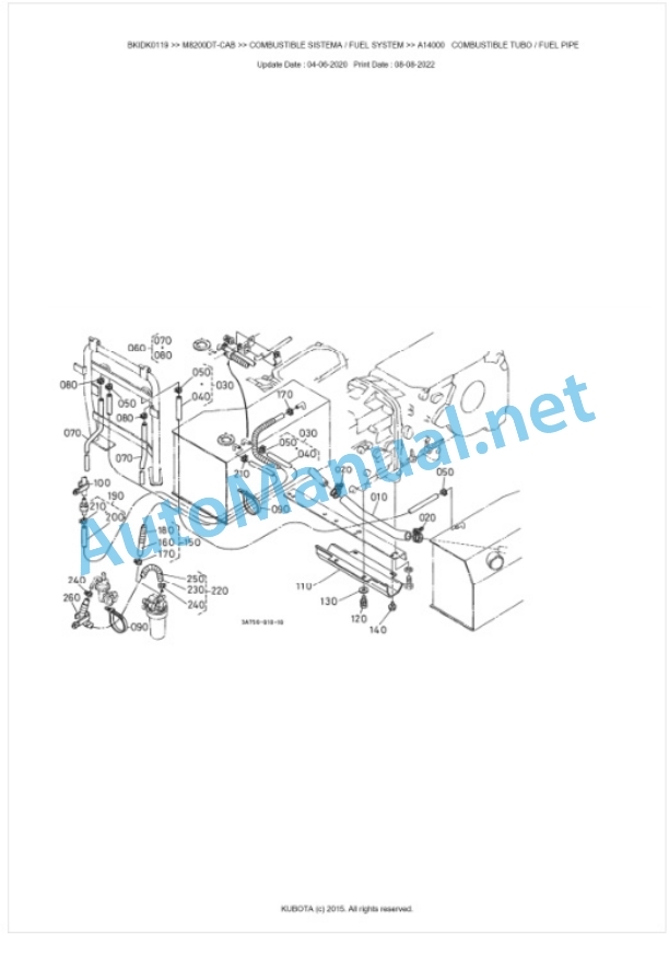 Kubota M8200, M9000 Parts Manual PDF BKIDK0119-2