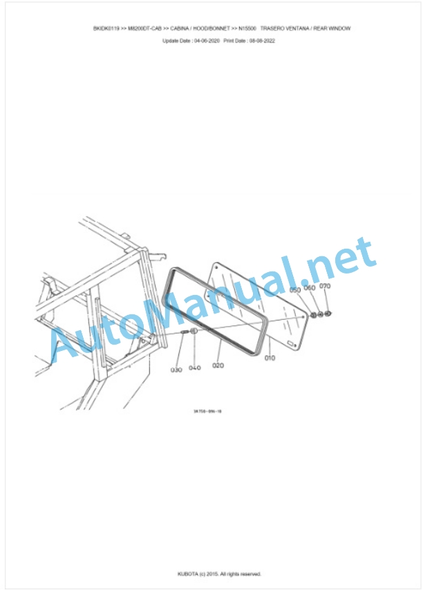 Kubota M8200, M9000 Parts Manual PDF BKIDK0119-5