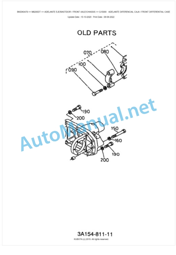 Kubota M8200, M9000 Parts Manual PDF BKIDK0479-4