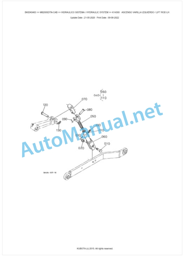 Kubota M8200SDTN-CAB Parts Manual PDF BKIDK0463-5