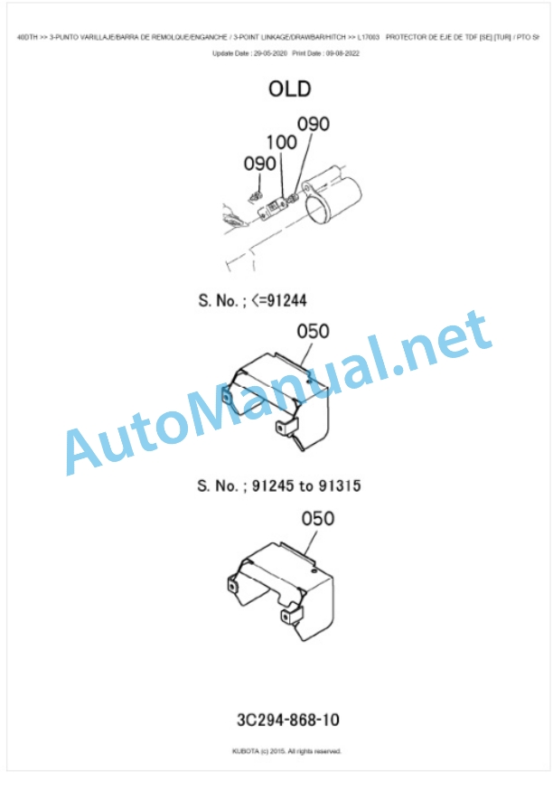 Kubota M8540, M9540 Parts Manual PDF BKIDK0659-5