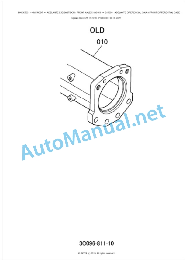 Kubota M8540, M9540 Parts Manual PDF BKIDK5001-4