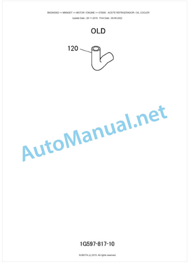 Kubota M8540, M9540 Parts Manual PDF BKIDK5002-2