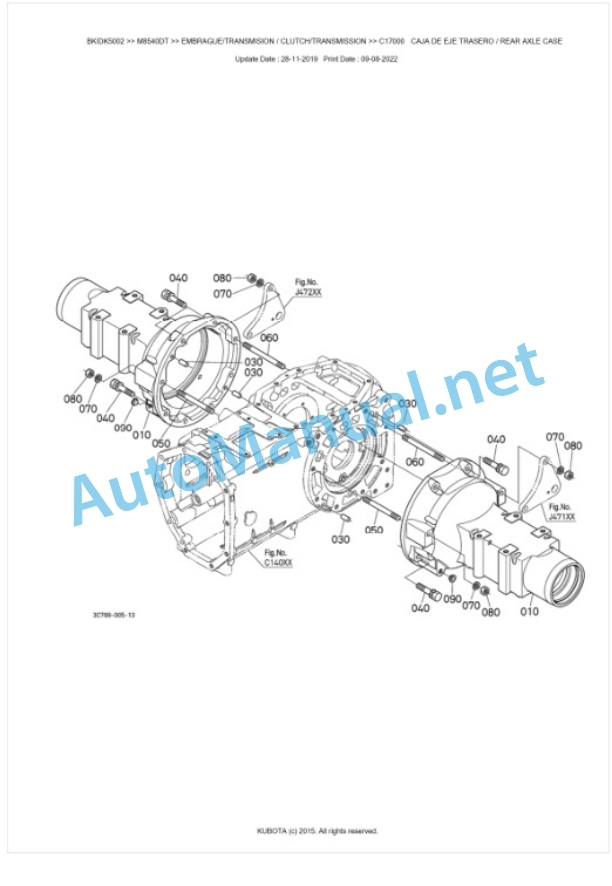 Kubota M8540, M9540 Parts Manual PDF BKIDK5002-3