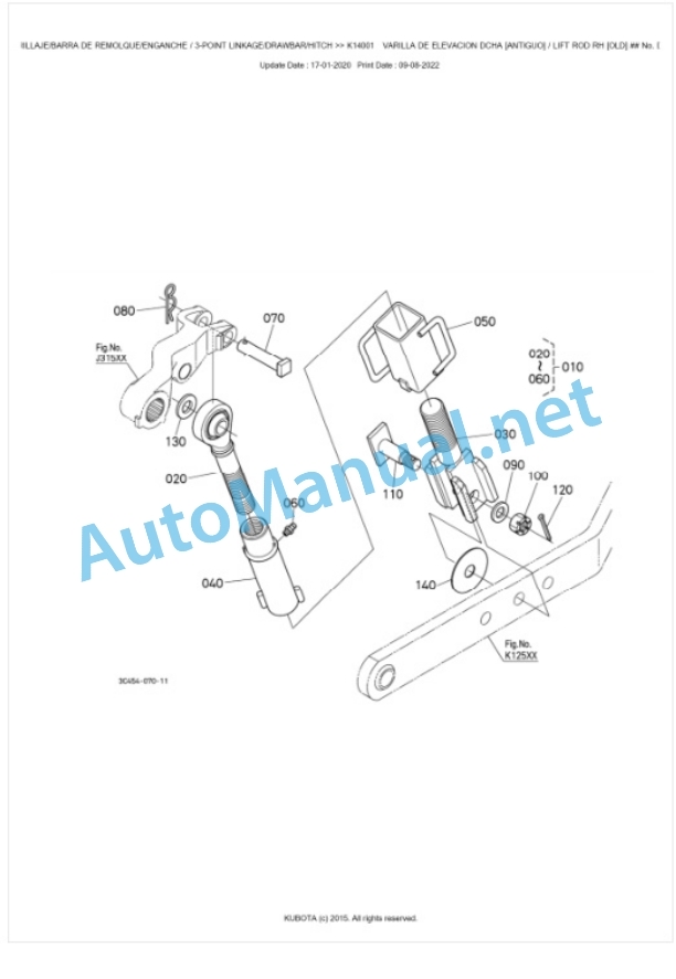 Kubota M8540DTHNB Parts Manual PDF BKIDK0671-5