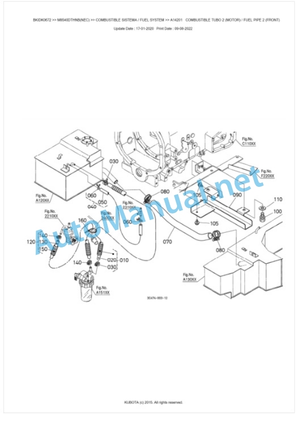 Kubota M8540DTHNB Parts Manual PDF BKIDK0672-2