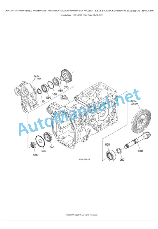 Kubota M8540DTHNB Parts Manual PDF BKIDK0672-3