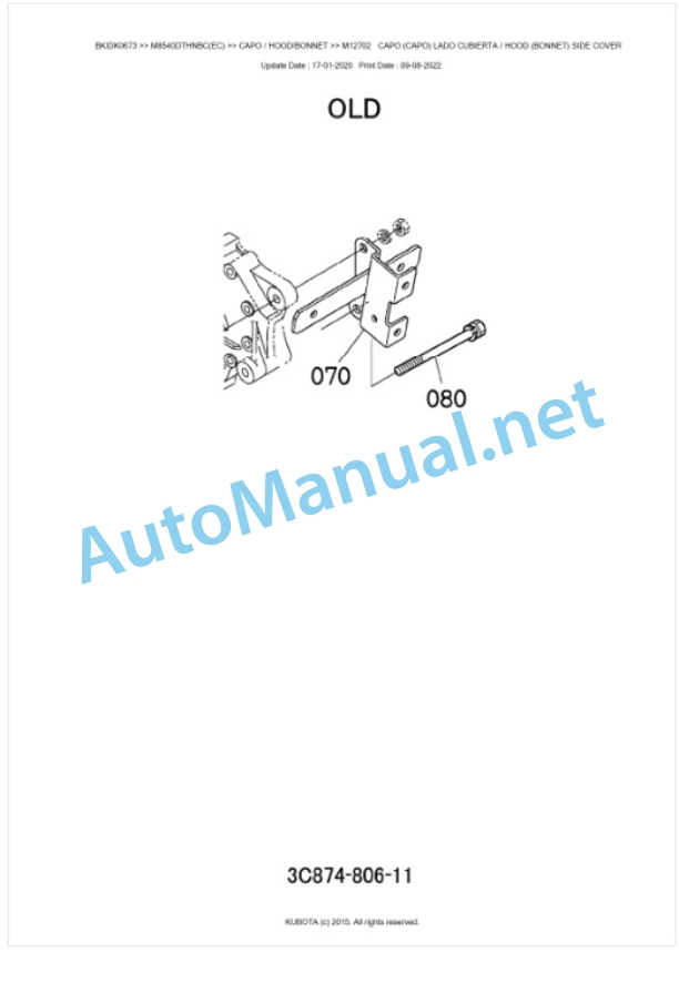 Kubota M8540DTHNBC Parts Manual PDF BKIDK0673-5